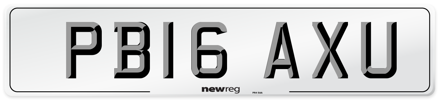 PB16 AXU Number Plate from New Reg